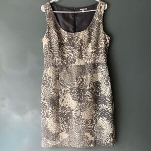 Floral HALOGEN sleeveless straight line women's 12 dress silhouette dress gray